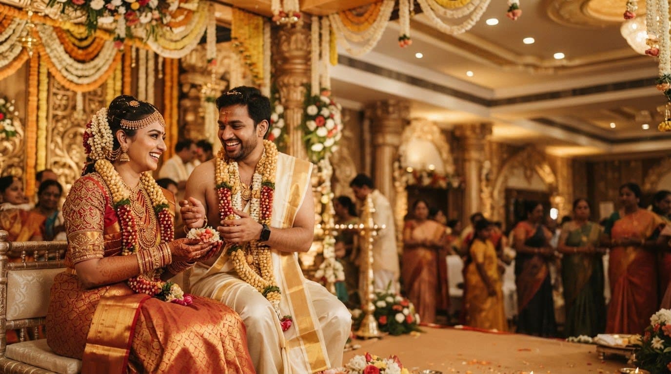 A Telugu couple at their wedding
